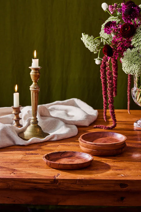 Wooden Candle Coaster Plate