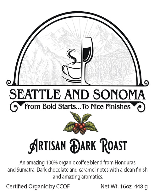 Seattle and Sonoma Whole Bean 100% Organic Coffee