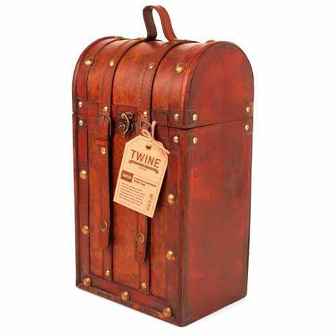Chateau 2 Bottle Antique Wooden Wine Box