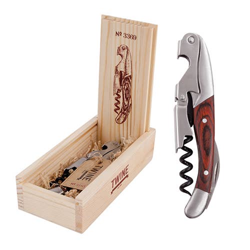 Wooden Double Hinged Corkscrew with Gift Box