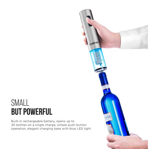 Electric Wine Bottle Opener w/ Rechargeable Battery, Charging Stand and Foil Cutter
