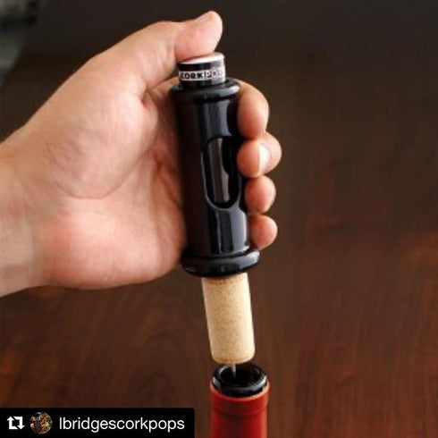 Cork Pop Wine Bottle Opener - Black or White