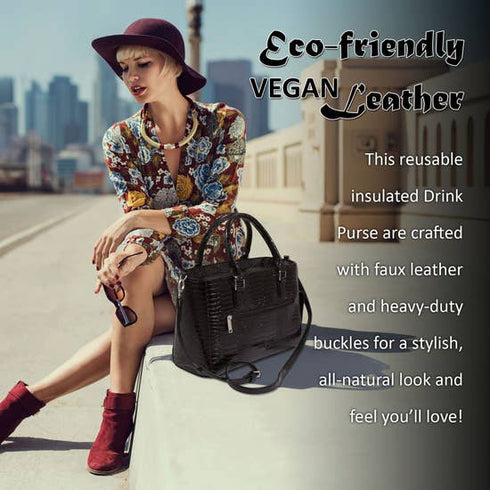 Black Croc Drink Purse Insulated with Bladder Bag