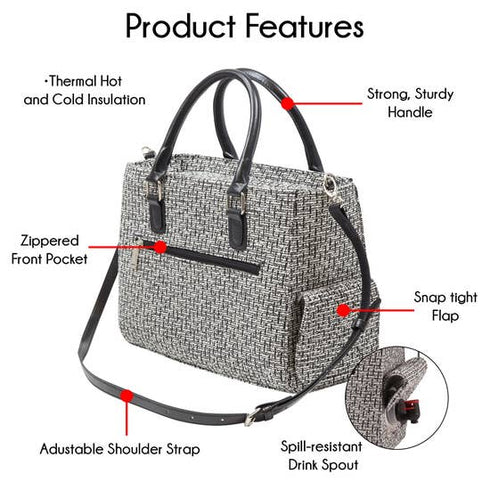 Black Tweed or Pink Tweed Drink/ Wine Purse Insulated with Bladder Bag