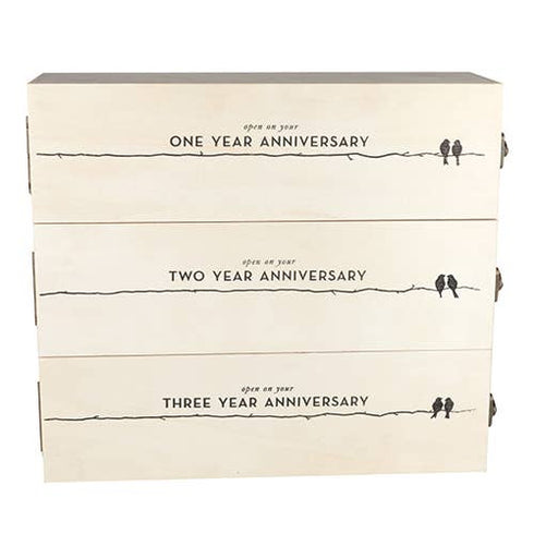 Newlywed's Anniversary Wooden Wine Gift Box