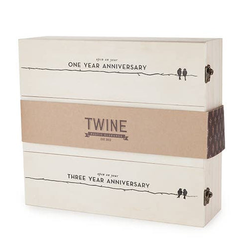 Newlywed's Anniversary Wooden Wine Gift Box