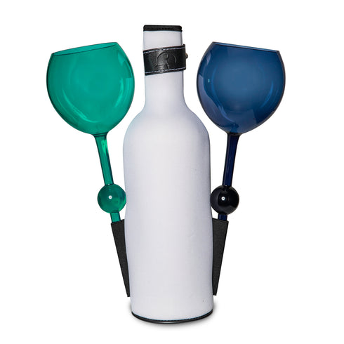 Beach Glass Wine Cozy Carrier - Black and White