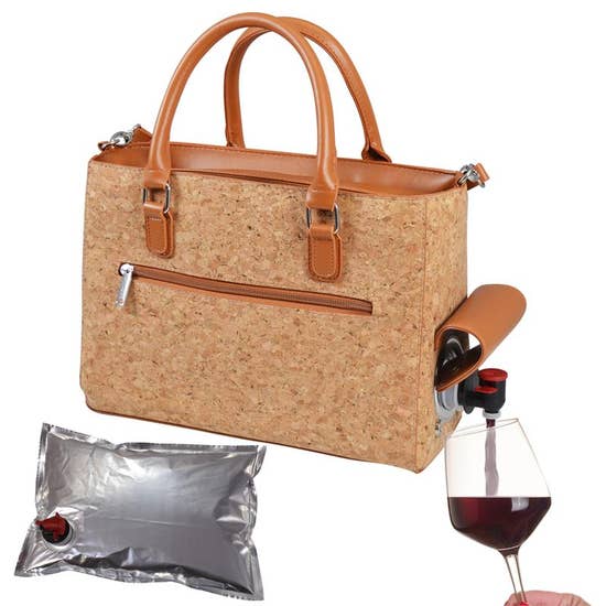 4 Bottle Insulated Wine Bag - Recycled Laminated Wine Totes Wholesale